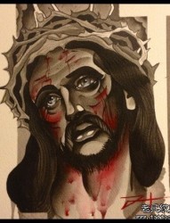 经典时尚的一张耶稣纹身手稿