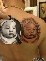 欣赏一张可爱宝宝肖像纹身作品
