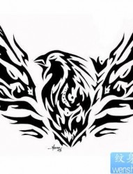 超酷的一张图腾老鹰纹身图片