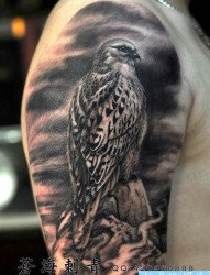 手臂前卫很酷的一张老鹰纹身图片