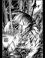 竹林下山虎纹身图片