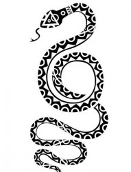 另类潮流的图腾蛇纹身图片