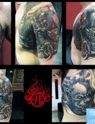 来自烈火的一幅超酷的半甲牛魔王与孙悟空纹身图片图片