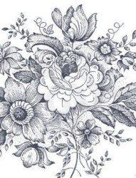 精美的手绘花卉纹身图案