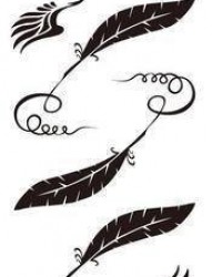 一组图腾羽毛纹身手稿图片由纹身520图库推荐