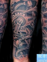 机械臂纹身图片：手臂机械臂纹身图片纹身作品