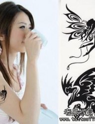 纹身520图库推荐一幅女人手臂天使纹身图片