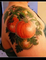 肩膀西红柿纹身图片