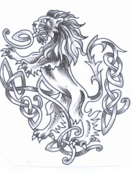 帅气简单的狮子和图腾纹身