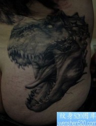臀部纹身图片：臀部恐龙霸王龙纹身图片纹身作品