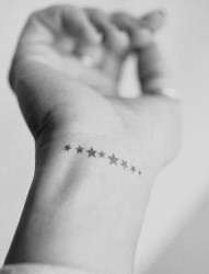 手腕处小巧的五角星纹身