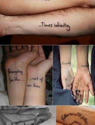 一组漂亮有个性的情侣字母纹身