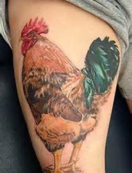 漂亮的大公鸡纹身图案