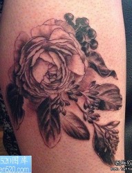 一幅手臂玫瑰花纹身作品