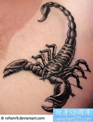 一款超逼真的蝎子纹身作品