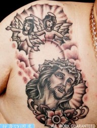 耶稣和小天使纹身