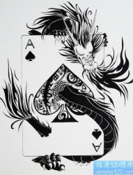 个性扑克牌纹身图案