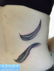 轻飘飘的羽毛纹身图案