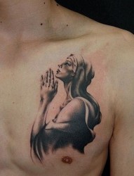 圣母玛利亚祈祷纹身图案图案