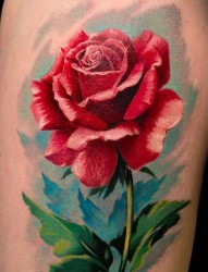 3D玫瑰花纹身图案图案