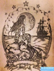 海的女儿纹身图案