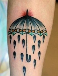 手臂小雨伞纹身图案
