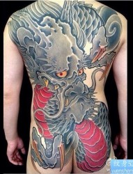 日式传统龙纹身图案