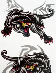一组黑豹纹身图案