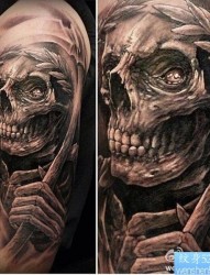 最好的纹身馆推荐手臂死神纹身图案