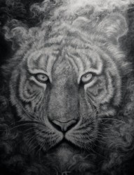 王者威严的虎头纹身图案