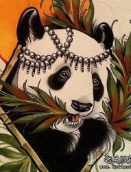 一款国宝熊猫纹身图案