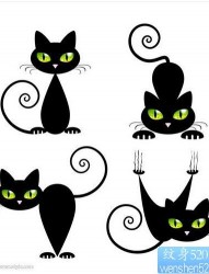 一款猫咪纹身图案