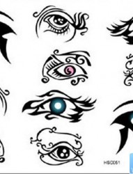 一组多样的眼睛纹身图案