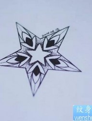 五角星纹身手稿图案
