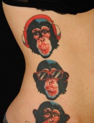 一组tattoo十二生肖の猴子纹身图案由纹身提供