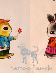 卡通兔子纹身图案