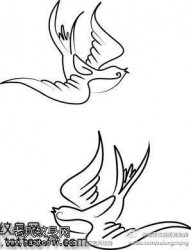 一组燕子纹身手稿图案