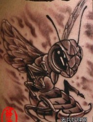 一款手臂蜜蜂纹身图案由武汉最好的纹身店推荐