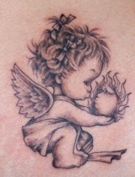 超萌的小天使丘比特纹身