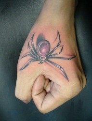 手臂上漂亮的蜘蛛纹身图