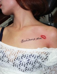 唇印纹身-女性性感纹身
