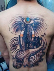 经典大象图案纹身