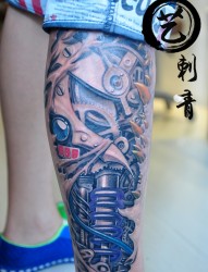 3d纹身  机械纹身  小腿纹身 沈阳纹身 艺刺青