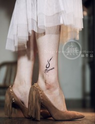 脚踝清新图腾&英文纹身  女生纹身 美女纹身  图腾纹身