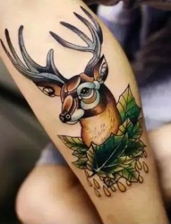 可爱善良的小鹿纹身