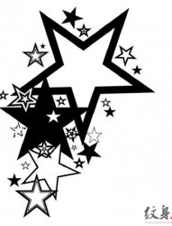 唯美黑白五角星纹身手稿集
