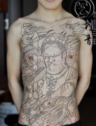 男士前胸个性纹身  真艺作品
