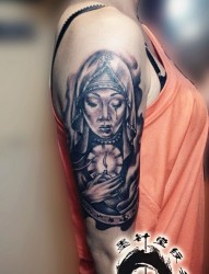 美女肖像纹身  墨针堂纹身TATTOO