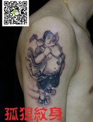 男士大臂个性猪八戒纹身 宝坻孤狼纹身工作室作品 天津