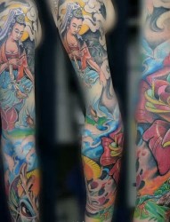传统中国风花臂设计纹身 山东纹身 兖州纹身  赤焰堂纹身店